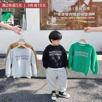 Slightly childrens clothing Winter boy necropolis plus suede baby hooded jacket Korean version Trendy Fried Street Children Thickened Jacket