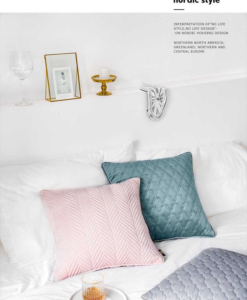 Chăn bông thêu ghế sofa Bắc Âu đệm văn phòng gối tựa lưng xe eo đệm gối - Trở lại đệm / Bolsters gối ghế