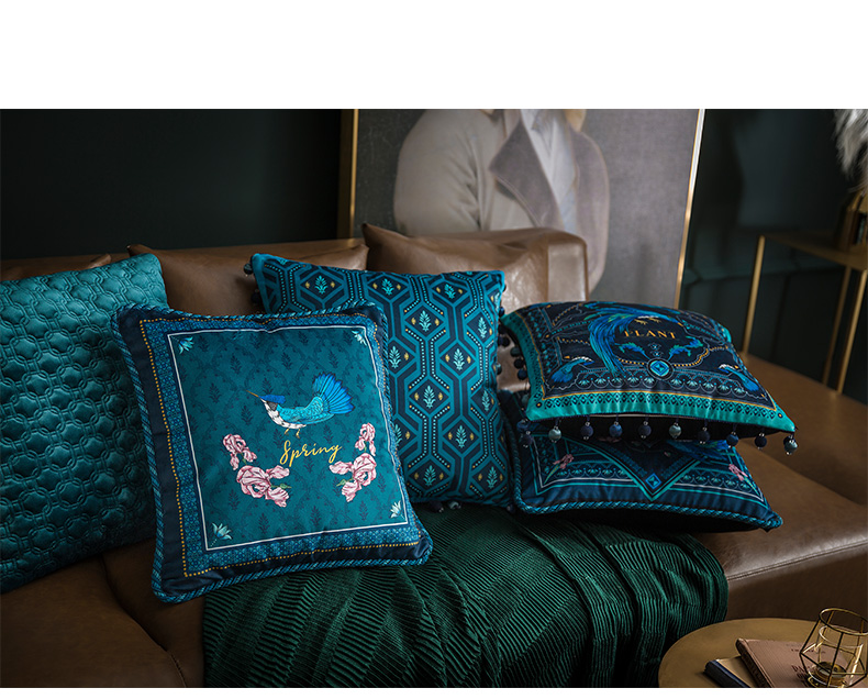Fanju thái độ gối châu Âu phong cách Mỹ ánh sáng sang trọng retro đơn giản sang trọng sofa đệm gối tựa lưng gối - Trở lại đệm / Bolsters gối tựa chống đau lưng