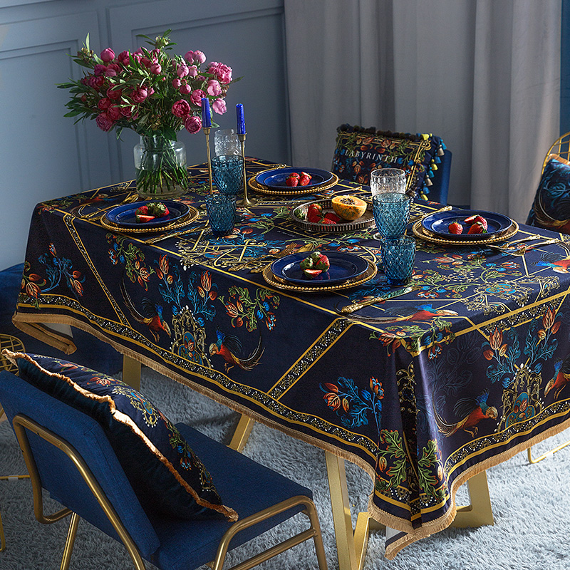 Fan Gu attitude of the luxury luxury dining table cloth European style American rectangular tea several retro high-end tablecloth sentiment