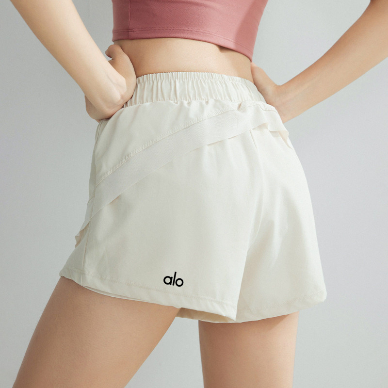Aio Quick-Drying Shorts for Women, Anti-Exposure, High-Waisted, Running, Outerwear, Fake Two-Piece Sports Shorts, Breathable Yoga Fitness Pants