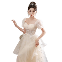 Evening dress Dress Lady New Banquet Light Extravagant High End Arts Exam Senior Feel Annual Meeting Host Champagne Wedding Dress