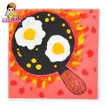 Pocketed fried egg Clay Clay creative handmade art art art art material package kindergarten children diy food