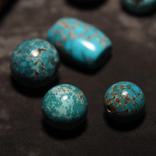 慕粉 Бирюзовая природная руда, украшение-шарик, браслет из бусин, бусины, подвеска, резьба по камню, четки бодхи, аксессуар, тройник