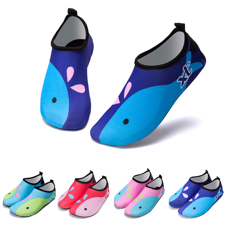 Parent-child beach diving shoes children's barefoot non-slip skin-fitting soft shoes snorkeling beach socks children's wading diving swimming shoes