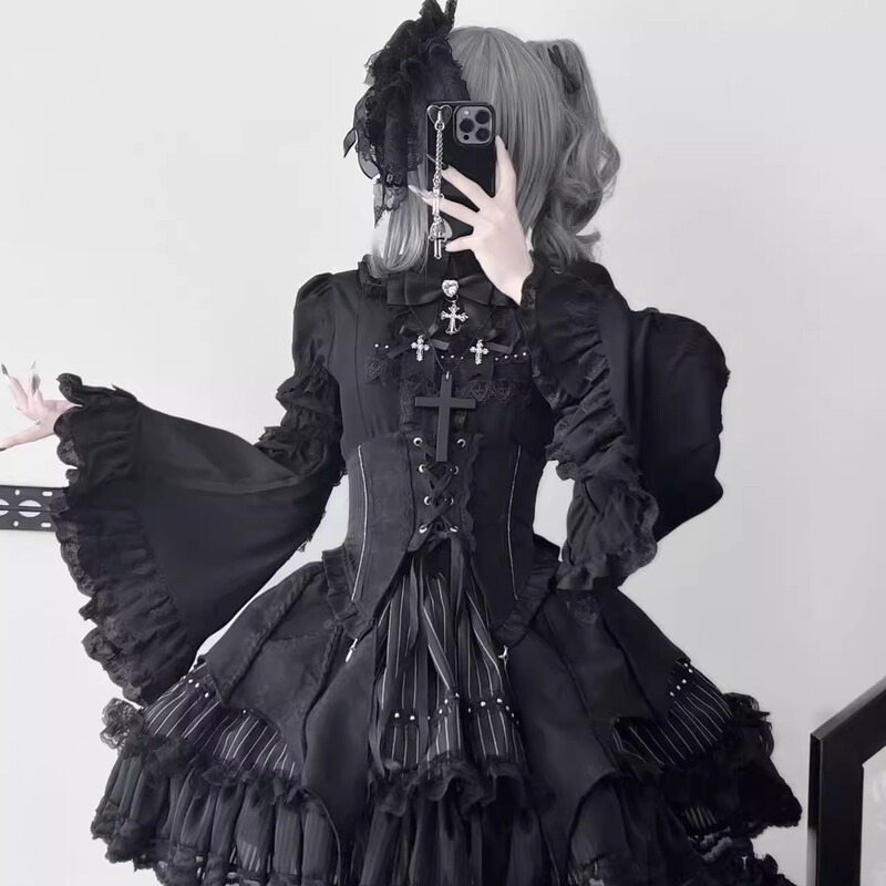 In Stock, Sugeguo Sk Gothic Fishbone Waist Cincher Skirt Set Lolita Lolita In Stock, Sugeguo Sk Gothic Fishbone Waist Cincher Skirt Set Lolita Lolita