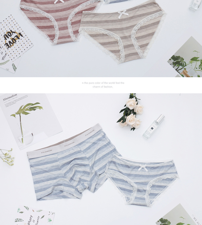 Thoải mái và thoáng khí 2 gói Cặp đôi Đồ lót Cotton Modal Dễ thương Sexy Cám dỗ Đồ lót Hot Sexy Set do lot nu cao cap