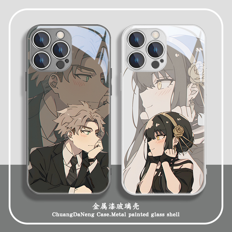 Yor Twilight Apple 16 Phone Case Couple iPhone 15 Spy X Family 14Promax Cartoon Anime 12Mini Two-Dimensional 11 Men and Women 8Plus Pair Xsmax Glass 13 Full Coverage