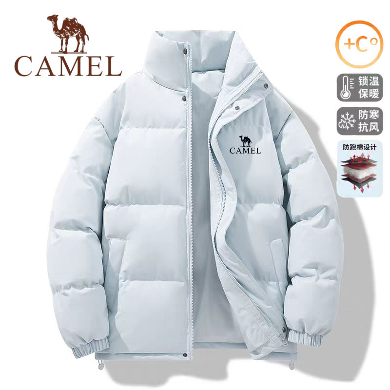 Хлопчатобумажная куртка на верблюжьем синем пуху для мужчин и женщин, новинка зимы 2025 года, морозостойкая и теплая уличная супер красивая куртка bread jacket