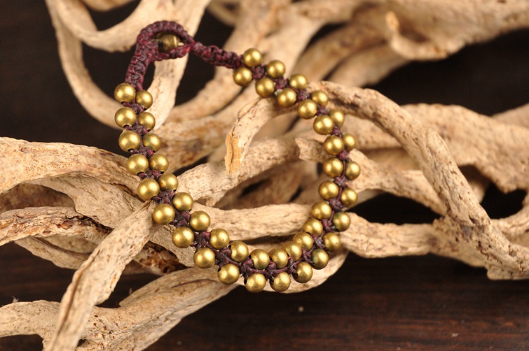 Thái Lan Pure Copper Ocean Star Bracelet Ink Bell Bracelet Bracelet Tính năng Hand Hand Handmade Dân tộc Gió Vòng chân cá tính Sáng tạo - Vòng chân vòng chân cho nữ