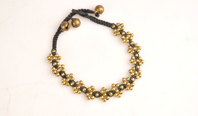 Thái Lan Pure Copper Ocean Star Bracelet Ink Bell Bracelet Bracelet Tính năng Hand Hand Handmade Dân tộc Gió Vòng chân cá tính Sáng tạo - Vòng chân vòng chân cho nữ