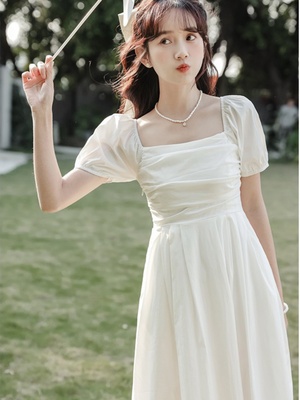 taobao agent White summer evening dress, french style, suitable for teen