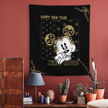 Foreign trade export 2021 New Year Mickey retro personality creative vintage Mickey Mouse hanging cloth tide brand decorative cloth