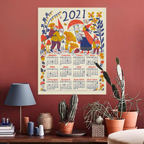 Foreign trade export 2021 ins style Nordic cute wall calendar personality creative hanging cloth wall decoration calendar custom