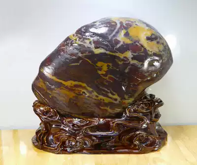 Natural Guilin chicken blood jade color egg strange stone water material raw stone sightseeing stone decoration Hidden dragon lying tiger