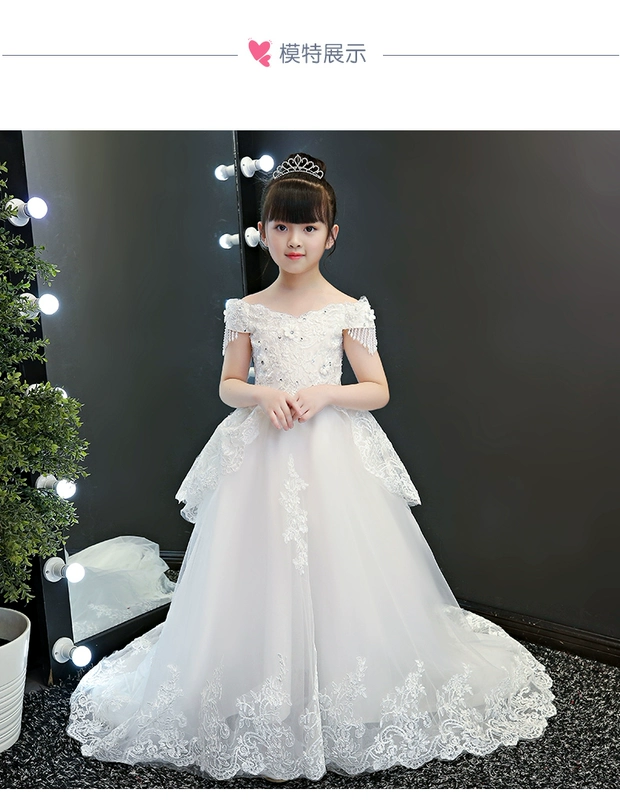 Cô gái hoa trắng cô gái váy cưới váy fluffy trẻ em catwalk trang phục piano sinh nhật công chúa váy - Váy trẻ em đồ cô dâu chú rể trẻ em