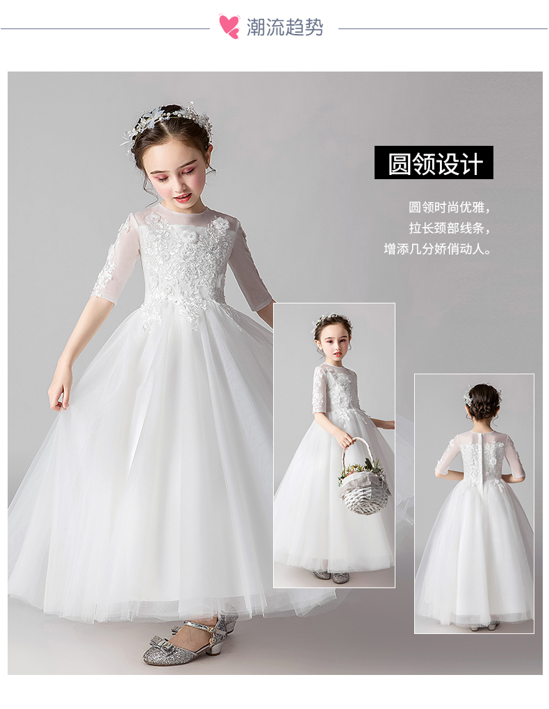 Cô gái trắng sinh nhật công chúa váy hoa cô gái váy cưới sợi mịn trẻ em chủ nhỏ trang phục trang phục mùa hè - Váy trẻ em shop vay tre em cao cap