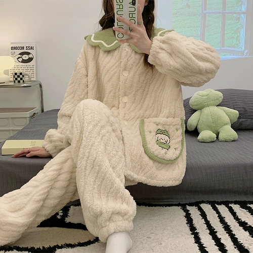 Кукла для принцессы, коралловая бархатная демисезонная пижама, утепленный комплект, кукольный воротник, большой размер