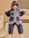New Three-Layer Quilted Cartoon Children's Set for Autumn and Winter, Boys' Coral Fleece Thickened Pajamas and Loungewear