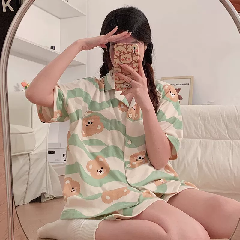 Pijama, летом тонкая майка с чашками, китайский стиль, с коротким рукавом
