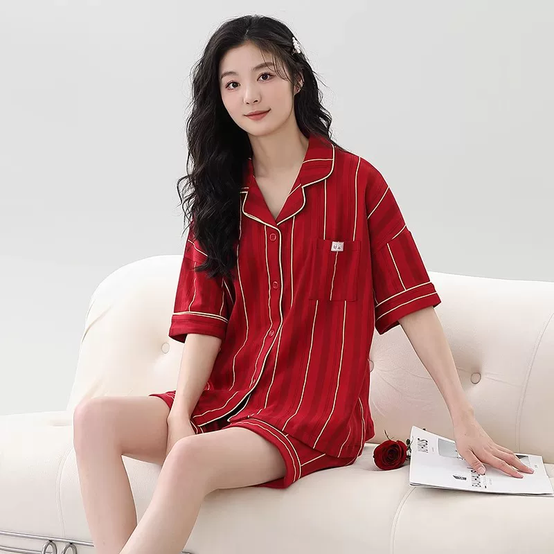 Pijama, летом тонкая майка с чашками, китайский стиль, с коротким рукавом