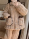 2025 new autumn and winter women's three-layer quilted pajamas large size suit coral velvet plus velvet thickened home clothes