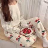 Демисезонные удерживающие тепло коралловые бархатные фланелевые штаны, бархатная утепленная пижама для отдыха