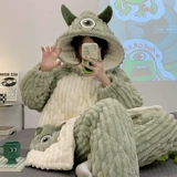 Зимняя коралловая бархатная стеганая флисовая фланелевая пижама, коллекция 2023, увеличенная толщина