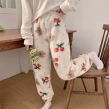 Демисезонные удерживающие тепло коралловые бархатные фланелевые штаны, бархатная утепленная пижама для отдыха