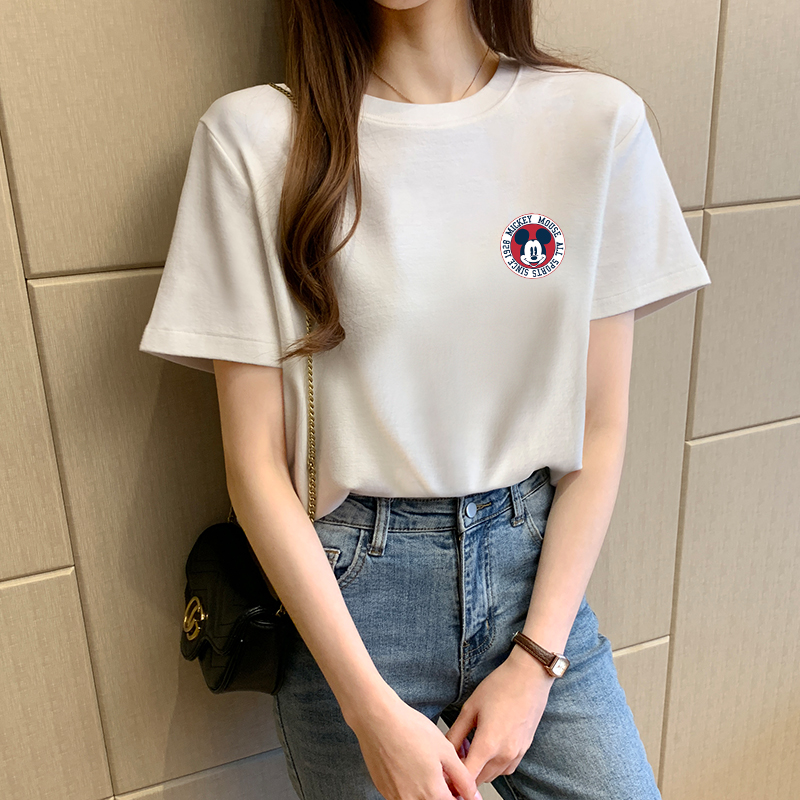 images 13:Little Daisy Pure Cotton Short-Sleeved T-shirt Girl Summer Loose Korea East Gate New Internet Reds Clothes Tide in 2021