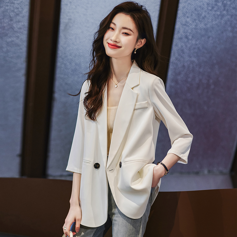 White Blazer for Women, Summer Thin Style, 2026 New Model, High-End Feel, Petite Casual Professional Suit Set