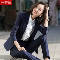 Professional wear womens suits autumn and winter temperament fashion Korean version of high-end business interview suit work dress overalls