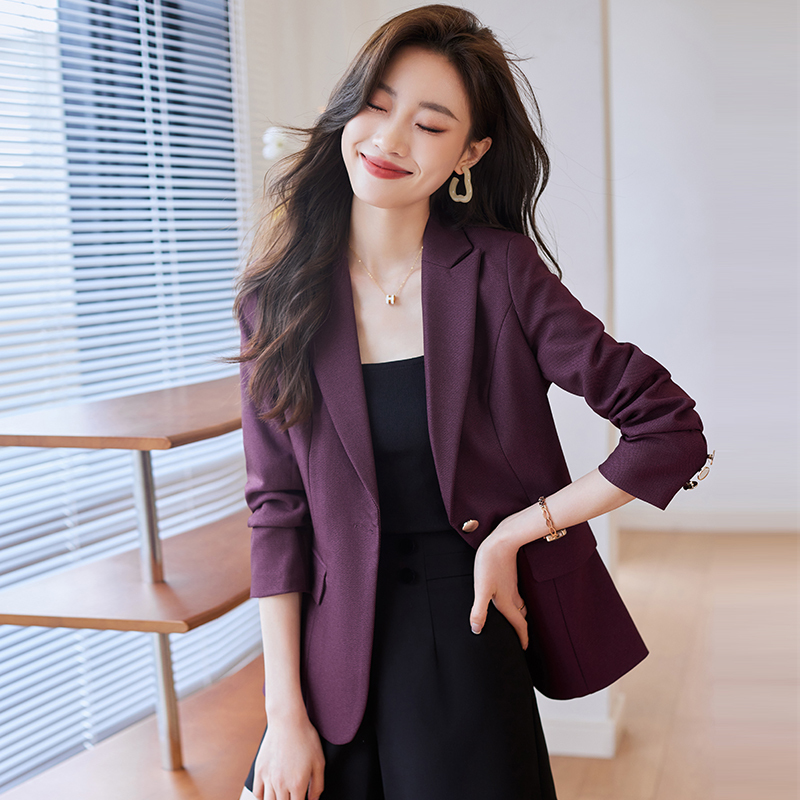 Purple Blazer for Women, Spring and Autumn 2026 New Style, High-End Casual, Petite, Elegant, Slim-Fit Suit Set