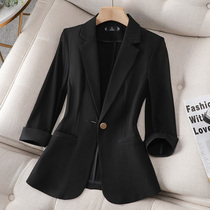 Advanced senses black suit jacket woman 2022 new summer large size jacket small sub casual Western suit thin summer