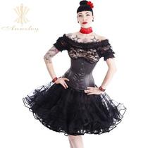  Annzleycorset Satin waist corset Court double steel bone underwear Extended corset waist and abdomen