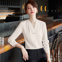 Apricots Long Sleeve Professional Shirt Woman Autumn Clothing New Fashion Temperament Commute 100 Hitch Womens Dress Work Suit Lining Clothing