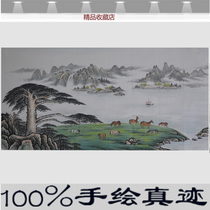 Field Cultivation Bull Plot Living Room Decoration Painting Landscape Painting Office Hang Painting Feng Shui Zong National Painting Greet Visitors Pine Pure Hand Painting
