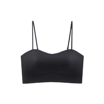 Beautiful back underwear for women 2024 new hot style small breast gathered summer thin spaghetti strap bra all-in-one camisole