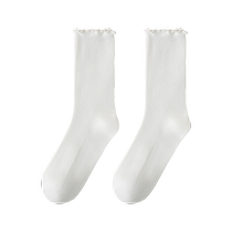 Zhuji fungus lace pile socks for women 2024 summer thin mid-calf socks pure cotton breathable sweat-absorbent summer tide