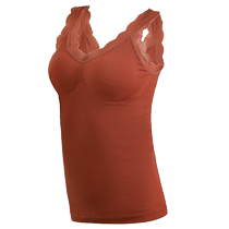 Body-shaping lace fixed cup no-wire bra no-wear winter bottoming top thermal vest womens slim plus velvet