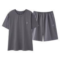 Ice Silk Pajamas Mens Summer Short Sleeve 2024 New Large Size Thin Modal Young Mens Home Clothing Set