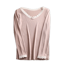 Thermal Underwear Womens Autumn Clothes Tops Plus Velvet Thickened Self-Heating Bottoming Shirts for Winter 2023 New Style