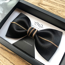 NOTKNOT mens gold purlin black bow tie original wedding groom best man suit formal host banquet