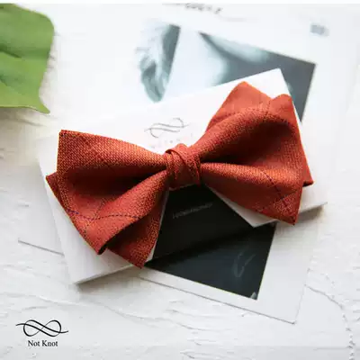 NOTKNOT high-end boutique wedding bridegroom best man suit official Orange hosting business gift box men's bow tie