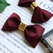 NOTKNOT high-grade original Double Happy wedding wedding bridegroom best man British bow tie wine red festive male bow tie