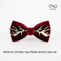 notkNot original handmade metal male wedding groom accompanied by a saucer velvet antlers