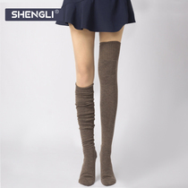Stockings women over the knee warm high tube long socks leg protection socks set autumn and winter wool thigh half knee pads