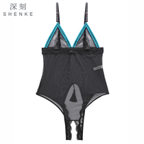 Valentines Day gift to wife ultra-thin mesh-style hanging lace opening sexy-free underwear