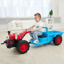 Simulation Net Red childrens electric car walking tractor toy car four-wheeled bucket truck double can take people