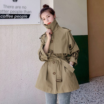 Fashion temperament British windbreaker women 2021 new spring and autumn dress long small man Korean loose short coat